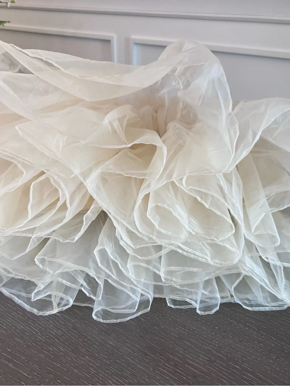 Grace Karin Cream Tiered Tulle A-Line Skirt
